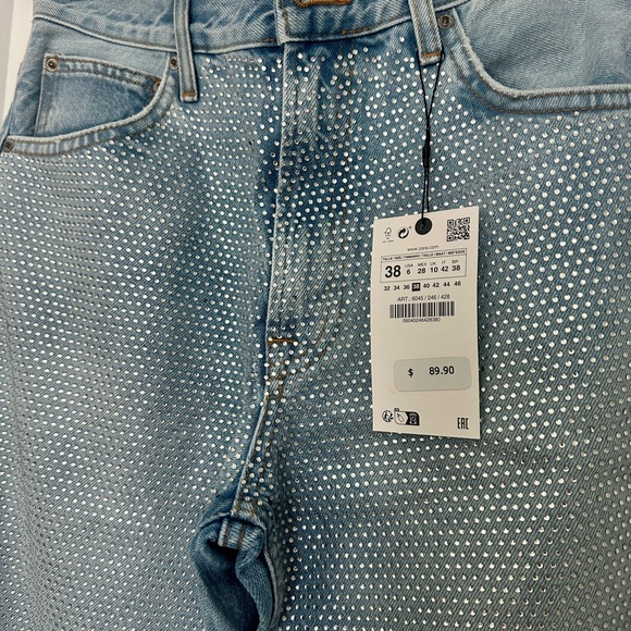 New Zara rhinestone jeans - Picture 3 of 4